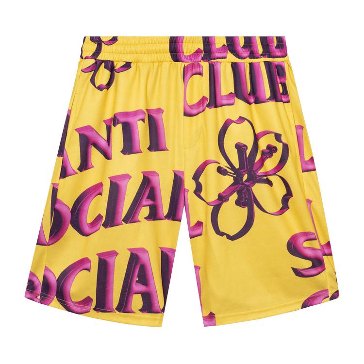 Anti Social Social Club Coral Crush Bored Yellow Mesh Shorts "Yellow"