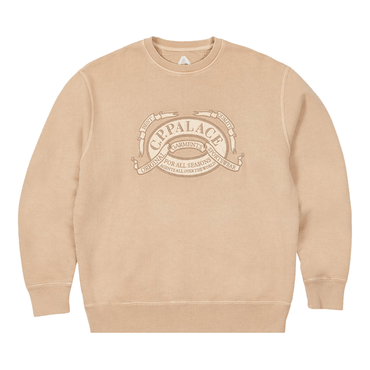 Palace x C.P. Company Classic Over Dyed Crew Sweat "Stone"
