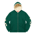 Supreme Faux Fur Lined Zip Up Hooded Sweatshirt "Dark Green"