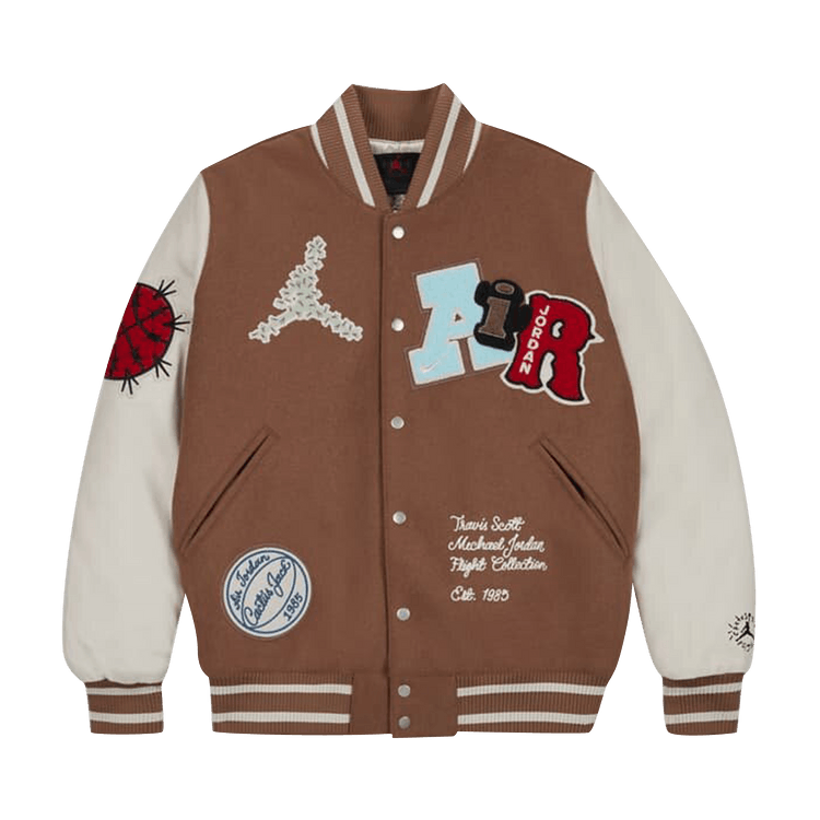 Air Jordan x Travis Scott Varsity Jacket "Antique Brown"
