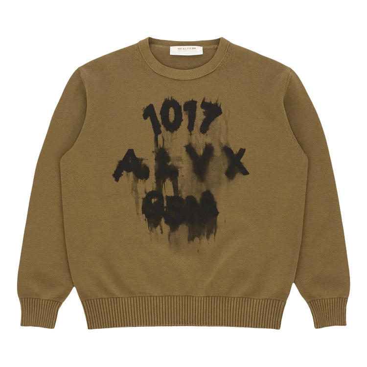 1017 ALYX 9SM Treated Logo Crewneck Sweater "Military Green"