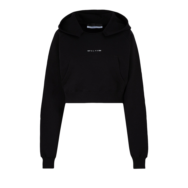 1017 ALYX 9SM Logo Printed Cropped Hoodie "Black"