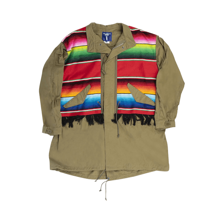 Junya Watanabe Serape Coat "Khaki/Red/Green/Yellow"