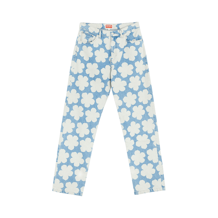 Kenzo Printed Loose Fit Jeans "Sky Blue"