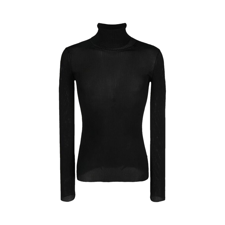 Off-White Helvet Fine Knit Rib Turtlneck "Black"