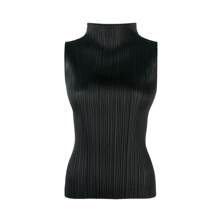 Pleats Please Issey Miyake Turtleneck Tank Top "Black"