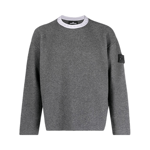 Stone Island Shadow Project Compass Motif Jumper "Dark Grey"