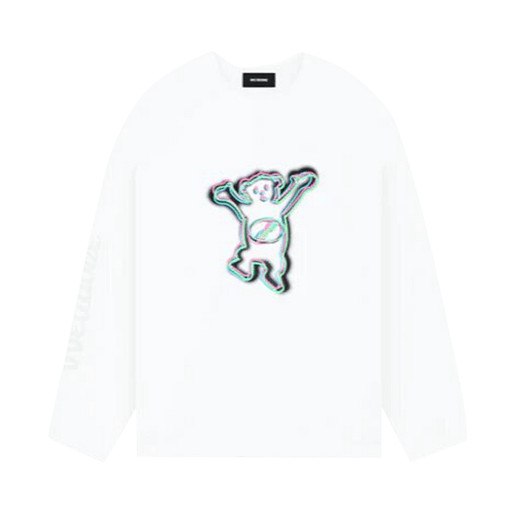 We11done Colorful Teddy Print Long-Sleeve T-Shirt "White"