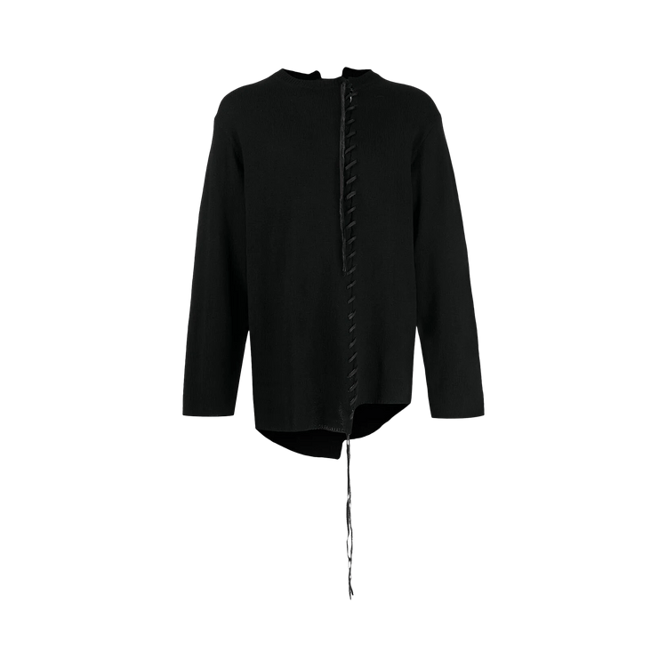 Yohji Yamamoto Pour Homme Leather String Long Cardigan "Black"