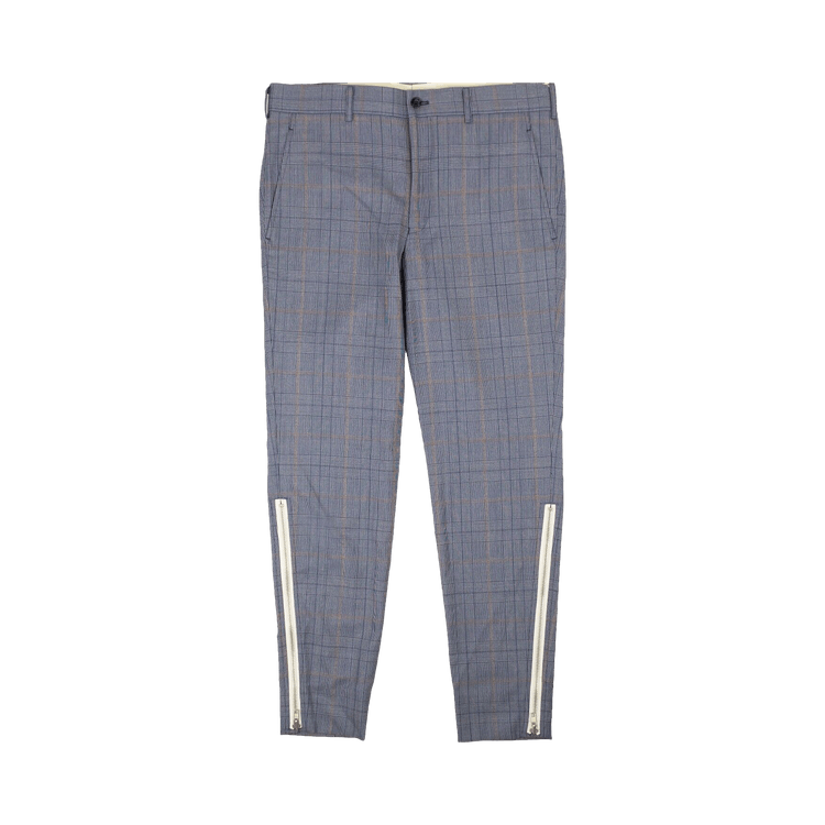 Comme des Garçons Plaid Zipper Dress Pants "Blue"