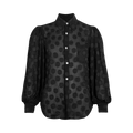 Comme des Garçons Puff-Sleeve Sheer Polka Dot Shirt "Black"