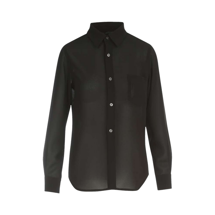 Comme des Garçons Semi Sheer Button Down Shirt "Black"