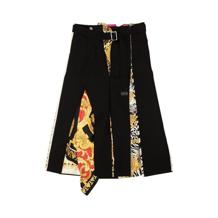 Junya Watanabe x Versace Scarf Asymmetric Skirt "Black/Multicolor"