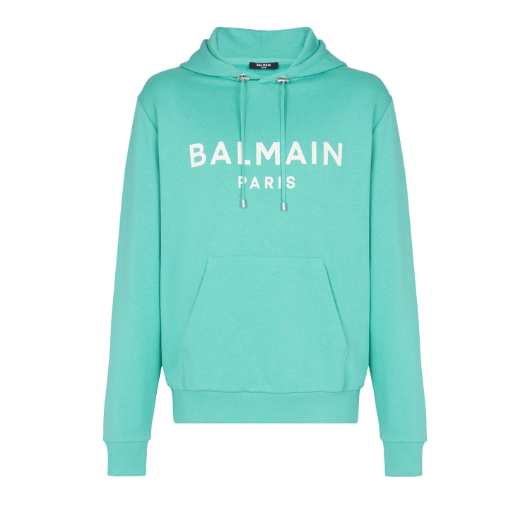 Balmain Logo Hoodie "Green/White"