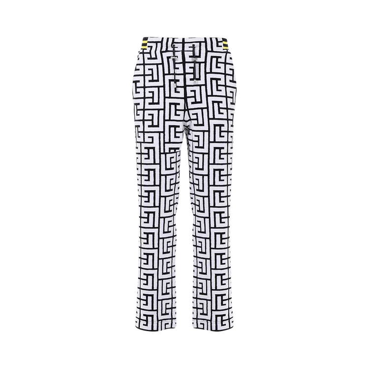 Balmain Maxi Monogram Velvet Pants "Black"