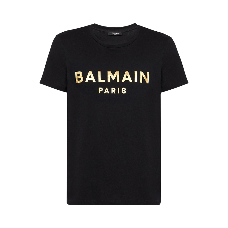 Balmain Logo Print T-Shirt "Black/Gold"