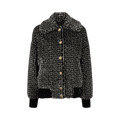 Balmain Monogram Single Breasted Coat "Black/White"
