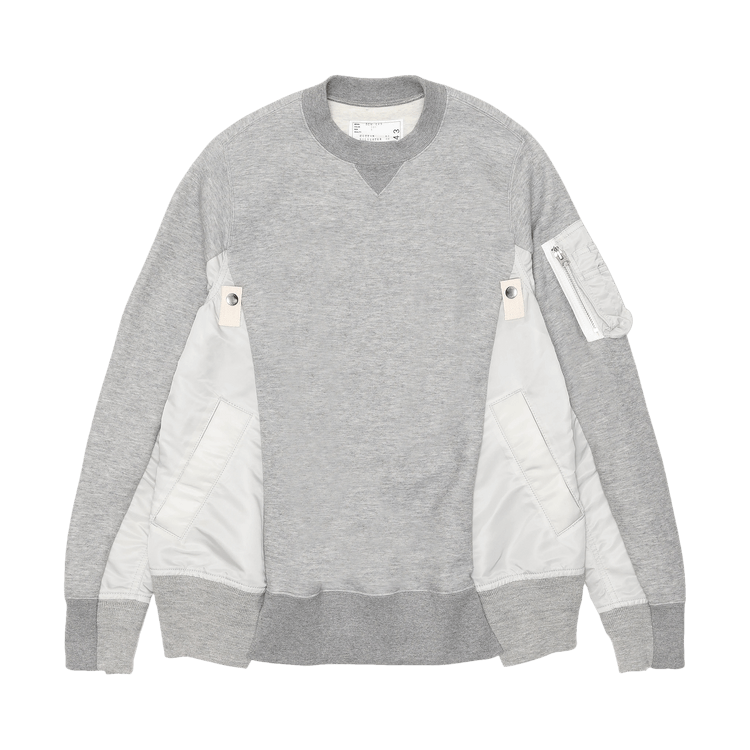 Sacai Sponge Sweat X MA-1 Pullover "Grey"