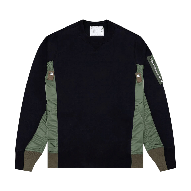 Sacai Sponge Sweat X MA-1 Pullover "Navy"