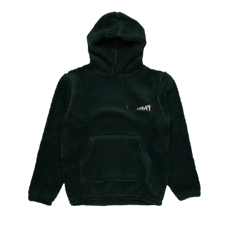 Parra Mirrored Flag Logo Polar Fleece Hooded Pullover "Pine Green"