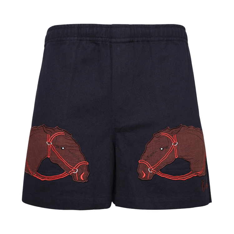 Bode Pony Applique Shorts "Midnight"