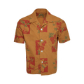 Bode Overdyed Tablecloth Short-Sleeve Shirt "Tobacco"