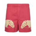 Bode Pony Applique Shorts "Pink"