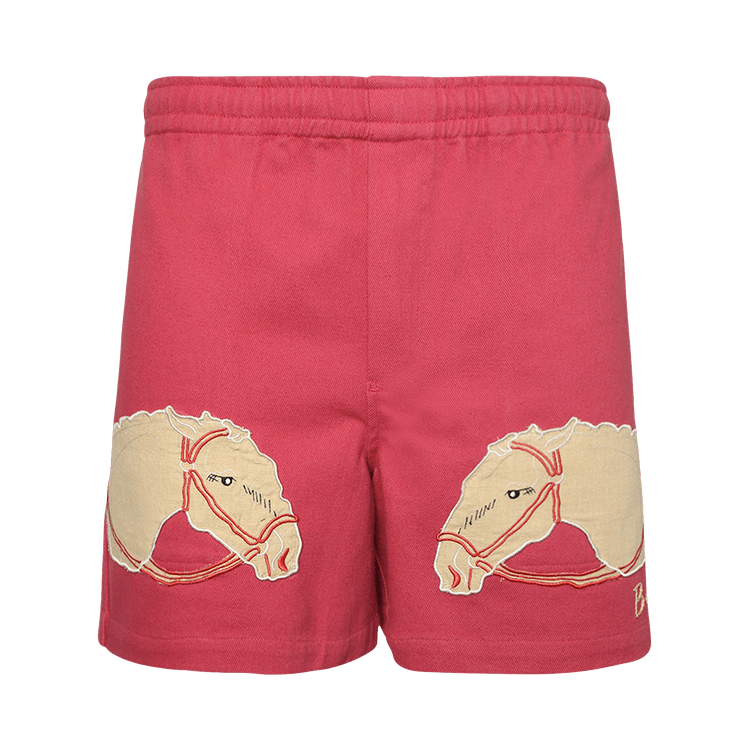 Bode Pony Applique Shorts "Pink"