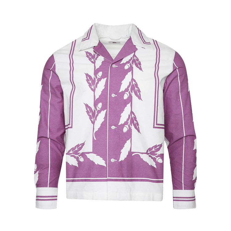 Bode Inverse Acorn Long-Sleeve Shirt "Purple White"