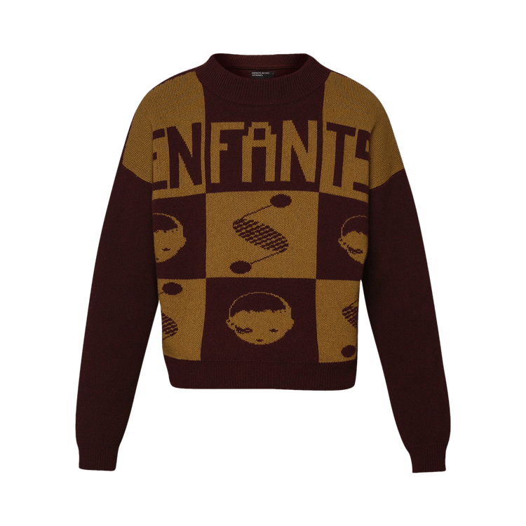 Enfants Riches Déprimés Enfants Logo Check Sweater "Burgundy/Mustard"