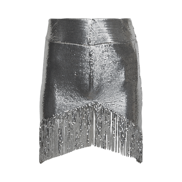 Rabanne Mesh Fringe Mini Skirt "Silver"