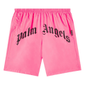 Palm Angels Curved Logo Bold Swim Short "Fuchsia Fluo"