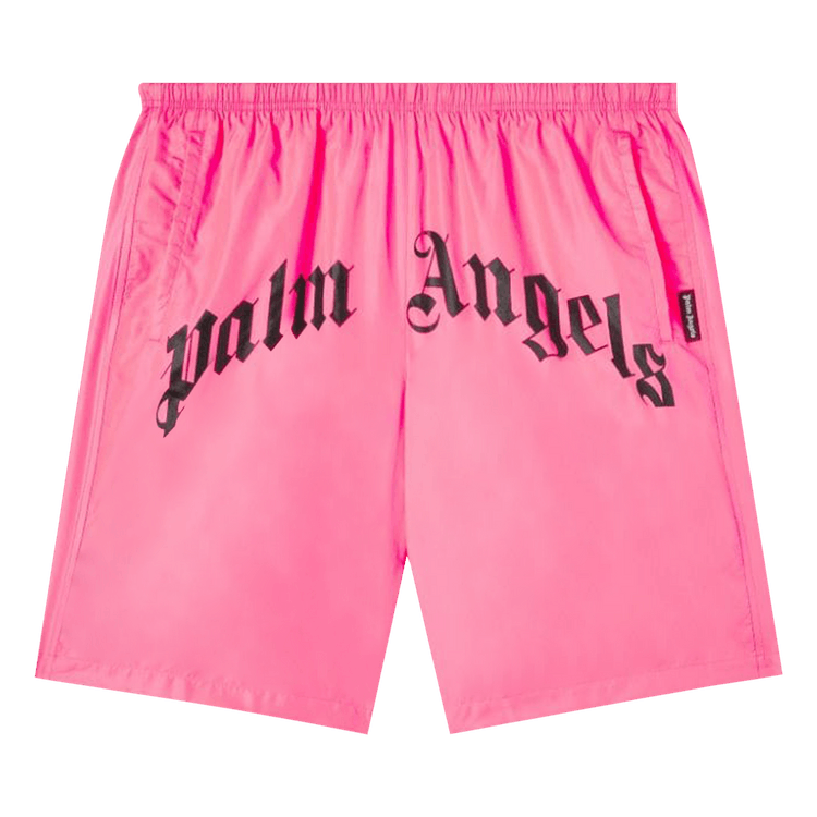 Palm Angels Curved Logo Bold Swim Short "Fuchsia Fluo"