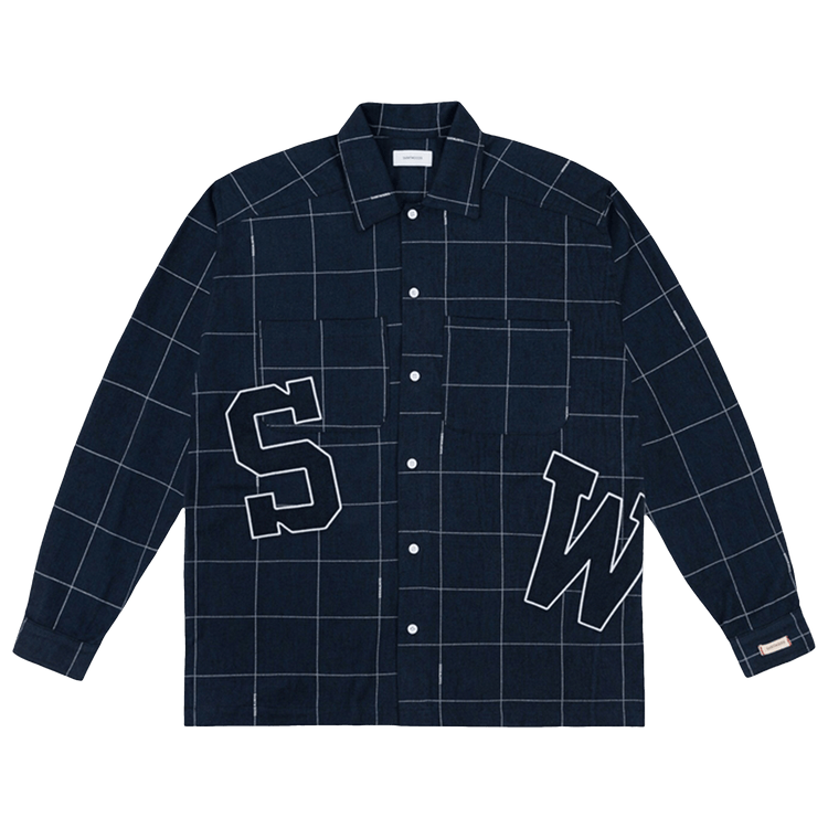 Saintwoods Contrast Stitch Flannel "Navy"