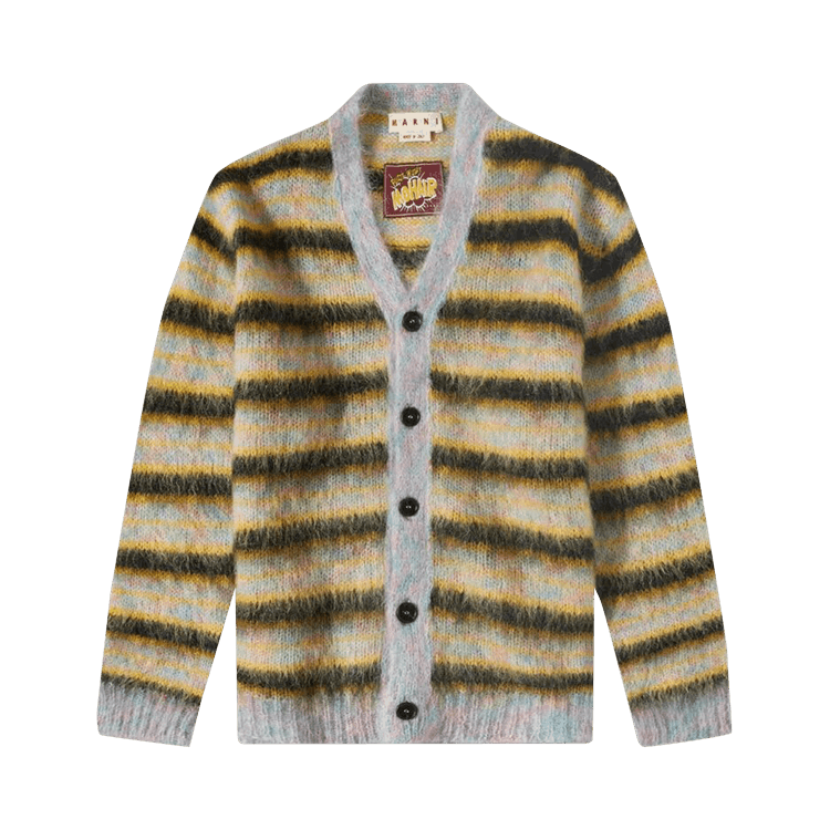 Marni V-Neck Mohair Stripe Cardigan "Multicolor"
