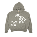 Off-White Paint Script Skate Hoodie "Melange Grey/White"