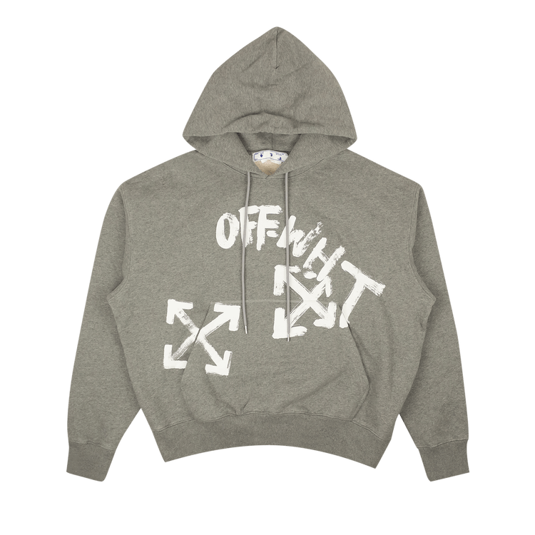 Off-White Paint Script Skate Hoodie "Melange Grey/White"