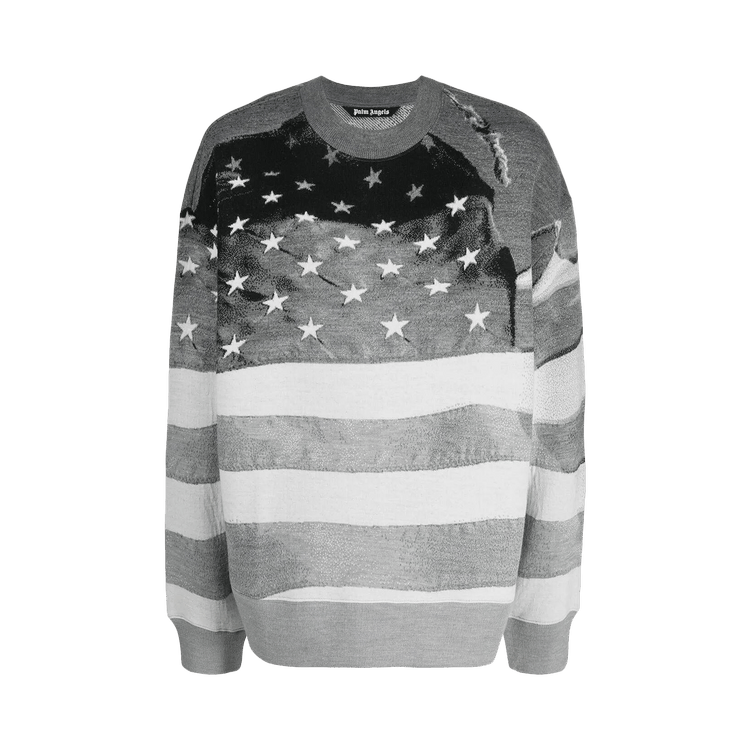 Palm Angels Jacquard Flag Sweater "Melange Grey"