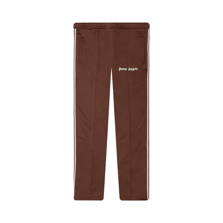 Palm Angels Thin Waist Slim Track Pants "Brown/Off White"