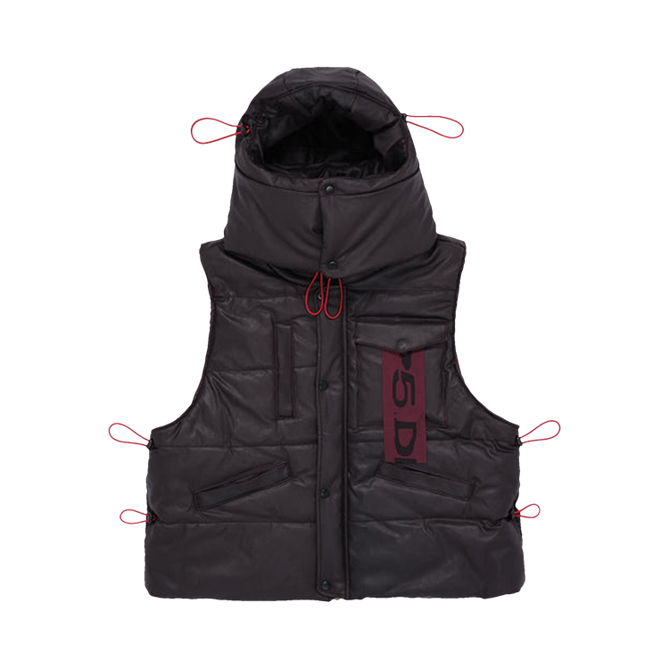 Sp5der Hooded Puffer Vest "Brown"