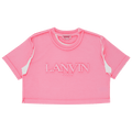 Lanvin Overprinted Cropped Tee "Peony Pink"