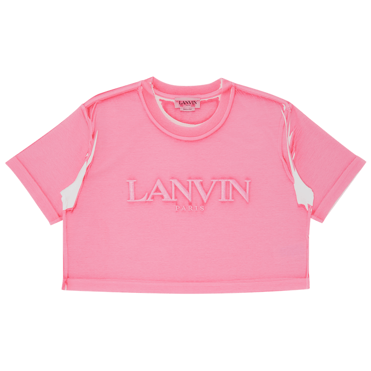 Lanvin Overprinted Cropped Tee "Peony Pink"