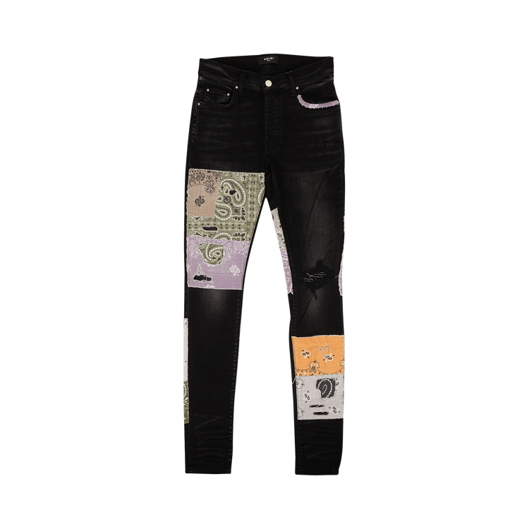 Amiri Bandana Art Patch Jeans "Black"