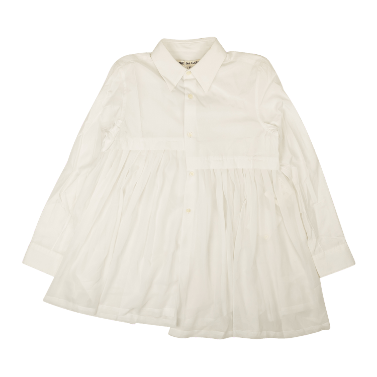 Comme des Garçons Pleated Button Down Shirt "White"