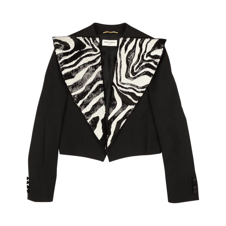 Saint Laurent Zebra Sequin Blazer "Black"