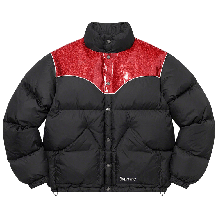 Supreme Glitter Yoke Down Puffer Jacket "Black"