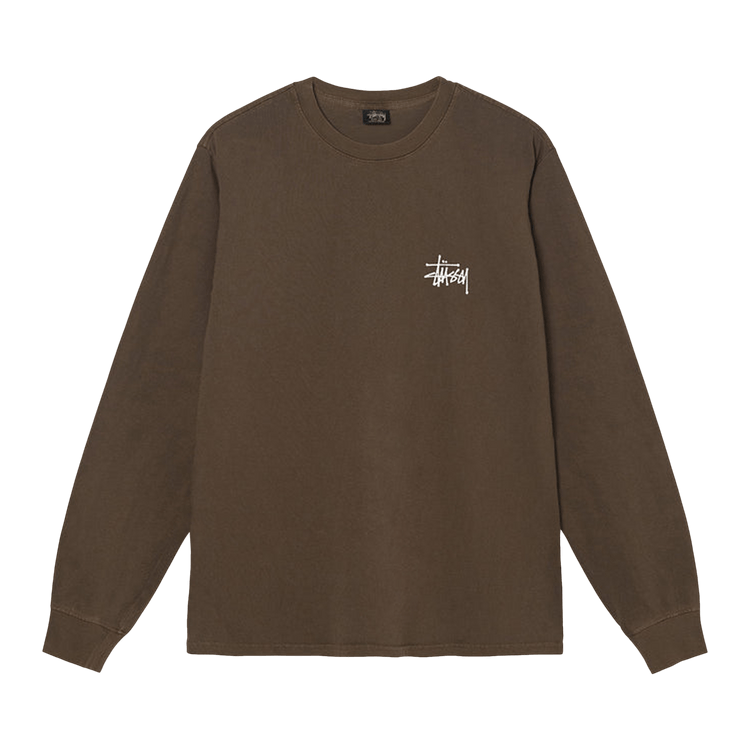 Stussy Basic Pigment Dyed Long-Sleeve Tee "Coffee"