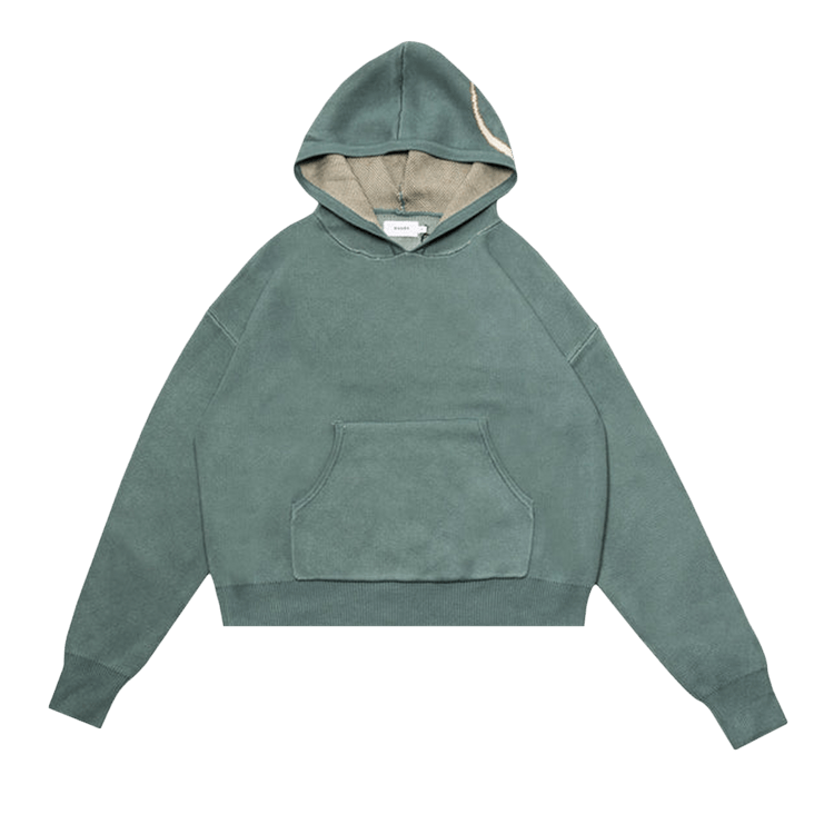 Rhude Script Logo Knit Hoodie "Ivory/Sage"