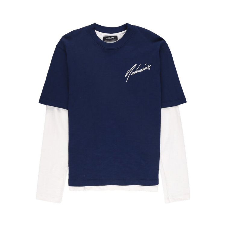 Nahmias Double-Sleeve Top "Navy"