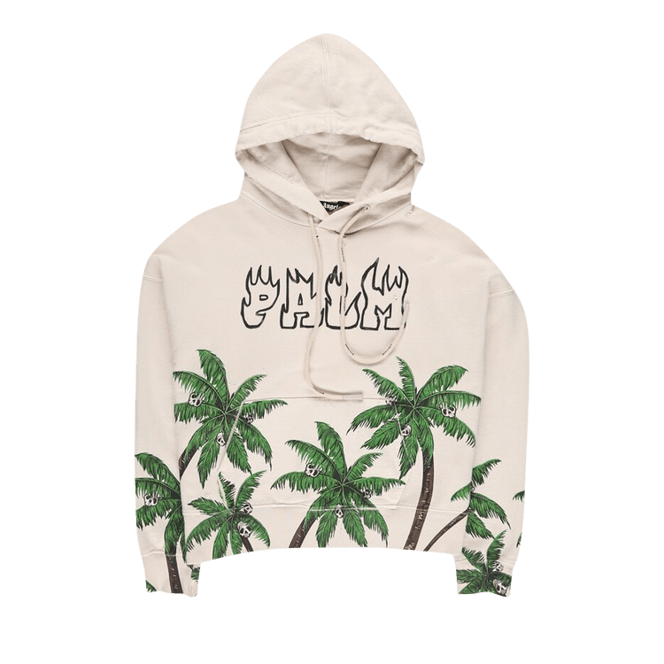 Palm Angels Palms And Skull Vintage Hoodie "White"